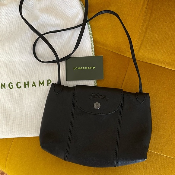 Longchamp Handbags - Longchamp Black Mini Leather Crossbody Purse